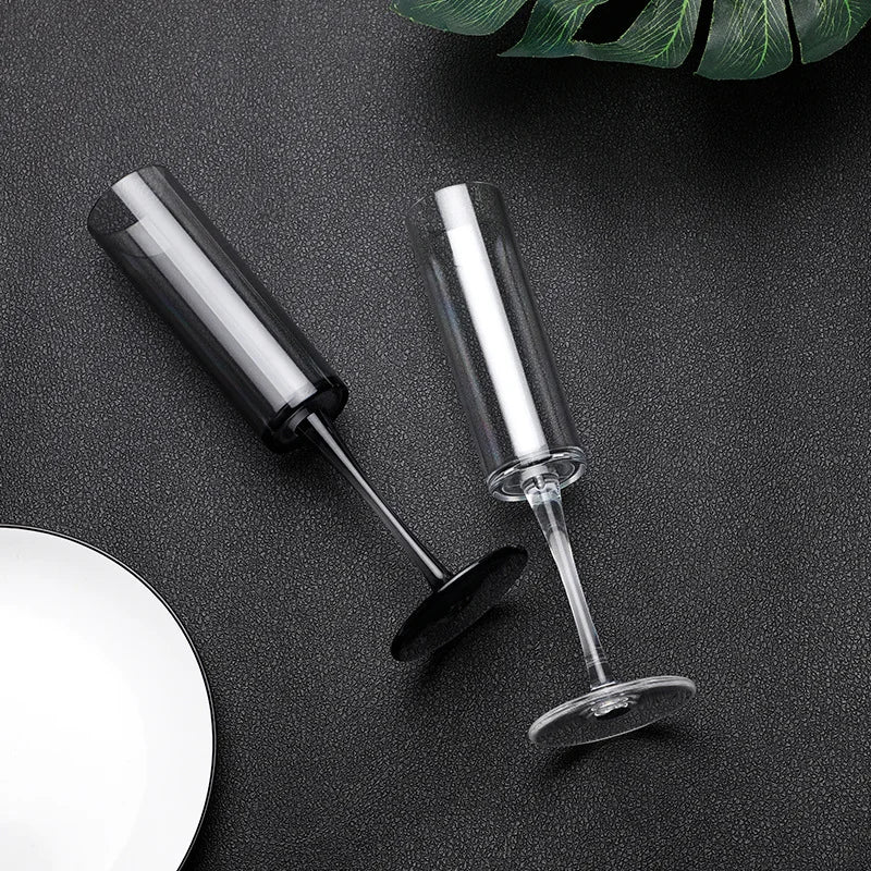 2Pcs Acrylic Champagne Glasses Wedding Party Flutes Bevel Wine Glass Home Bar Drinkware Party Valentine's Day Gifts