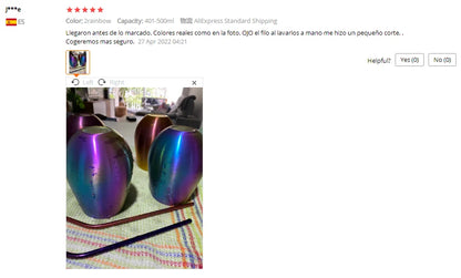 500ml Stainless Steel Beer Tumbler - Rose Gold Metal Drinking Cup for Bar & Outdoor