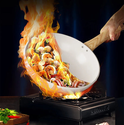 30cm Ceramic Wok Frying Pan - Non-Stick Skillet for Induction & Gas Stove