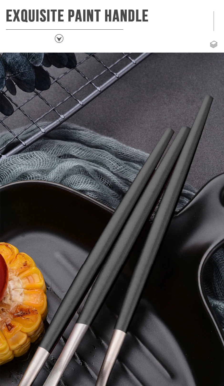 24pcs Dinnerware Set Stainless Steel Tableware Set Knife Fork Spoon Flatware Set Cutlery Set Knife Fork Spoon Tea Spoon