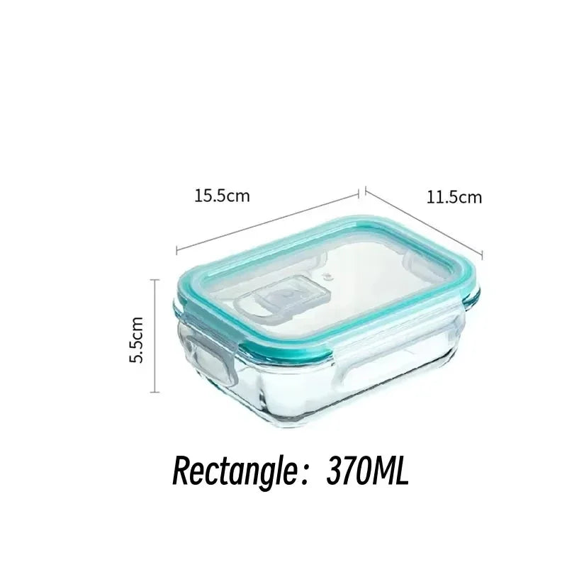 Glass Lunch Box Food Storage Containers, Meal Prep , Airtight Bento Box, for Microwave, Oven, Freezer and Dishwasher, BPA Free