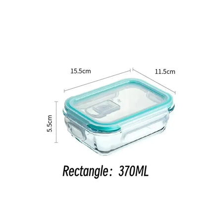 Glass Lunch Box Food Storage Containers, Meal Prep , Airtight Bento Box, for Microwave, Oven, Freezer and Dishwasher, BPA Free