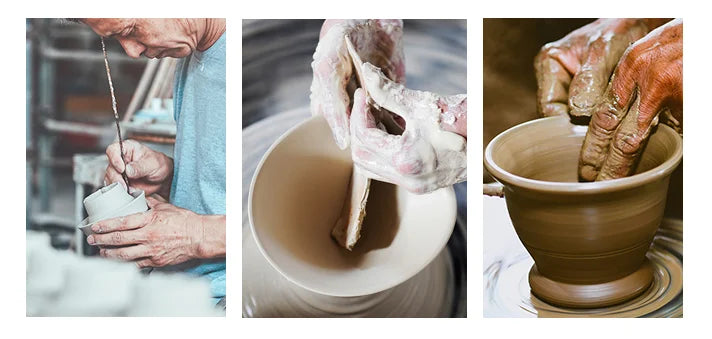 Bone China Platinum Dinner Set - Gold Rim Porcelain Soup Plates & Bowls