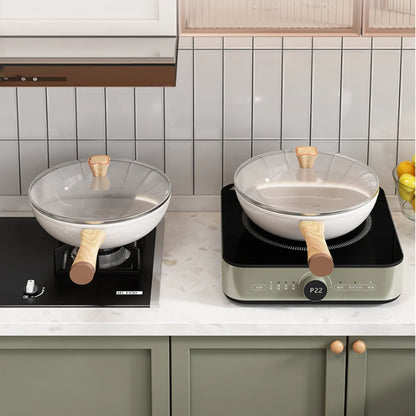 30cm Ceramic Wok Frying Pan - Non-Stick Skillet for Induction & Gas Stove