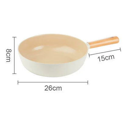 Korean Ceramic Non-Stick Wok - Milk Pot Frying Pan for Induction & Gas Stove