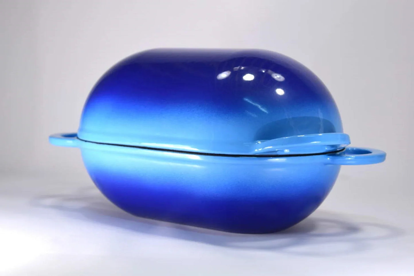 Enameled Cast Iron Dutch Oven - 9" Oval Loaf Pan for Sourdough Bread Baking