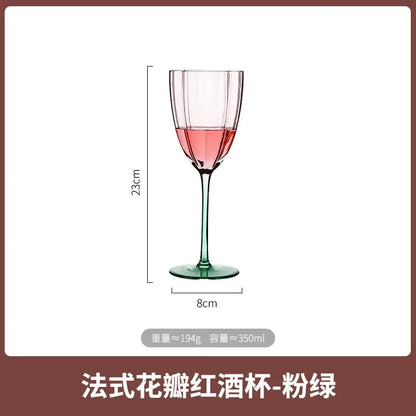 Glass Wine Glass Tall Champagne Glass Table Decor Party Wine Set Luxury Dining Room Kitchen Tableware Accessories Petal Shape