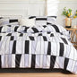 Black and White Bedding Set - Double Bed Queen King Comforter with Duvet Cover