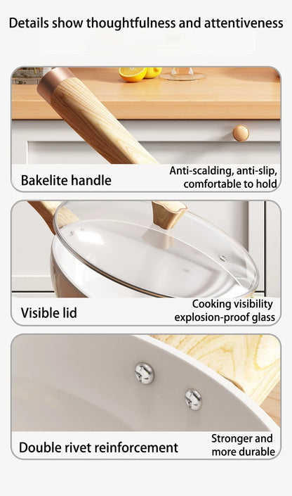 30cm Ceramic Wok Frying Pan - Non-Stick Skillet for Induction & Gas Stove