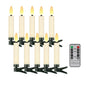Pack of 10 LED Christmas Tree clip Candles Remote controlled w/Timer Battery Operated Flickering 3D wick Taper Candle Lighting