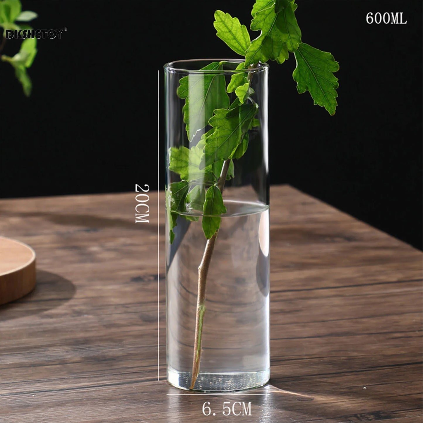 Glass Flower Vase desk decoration Modern Small Cylinder Flower Centerpiece Vases for Home Office Wedding Table