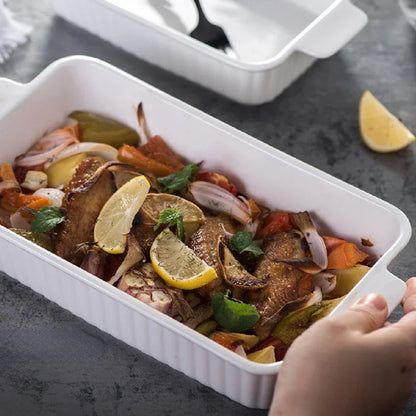 Porcelain Dishes Kitchen Accessories Bakeware Bread Pan Ceramic Baking Tray Cooking Utensils Tools Gadgets Oven