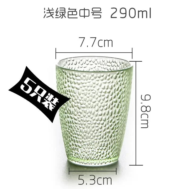 5PCS Acrylic Juice Glass Colorful Diamond Water Glass Hotel Restaurant Wine Drink Cup Home Party Supplies