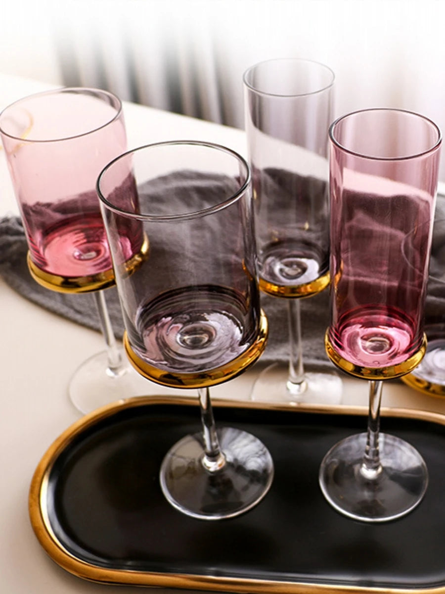 Nordic Gold Red Wine Glass Crystal Glass Champagne Glass Home Juice Glass Goblet Wine Glass Model Room Bar Barware