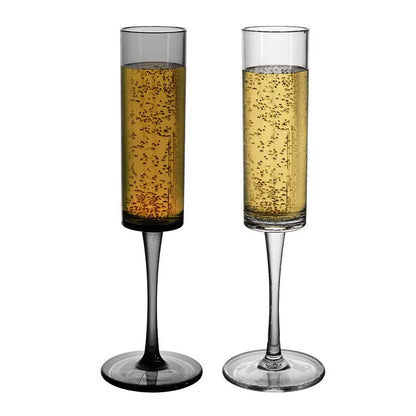 2Pcs Acrylic Champagne Glasses Wedding Party Flutes Bevel Wine Glass Home Bar Drinkware Party Valentine's Day Gifts