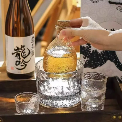 Japanese Glass Bar Sets Glass Sake Wine Set Baijiu Whisky Cocktail Set Glass Flask Barware Family Gathering Wine Glasses Gifts