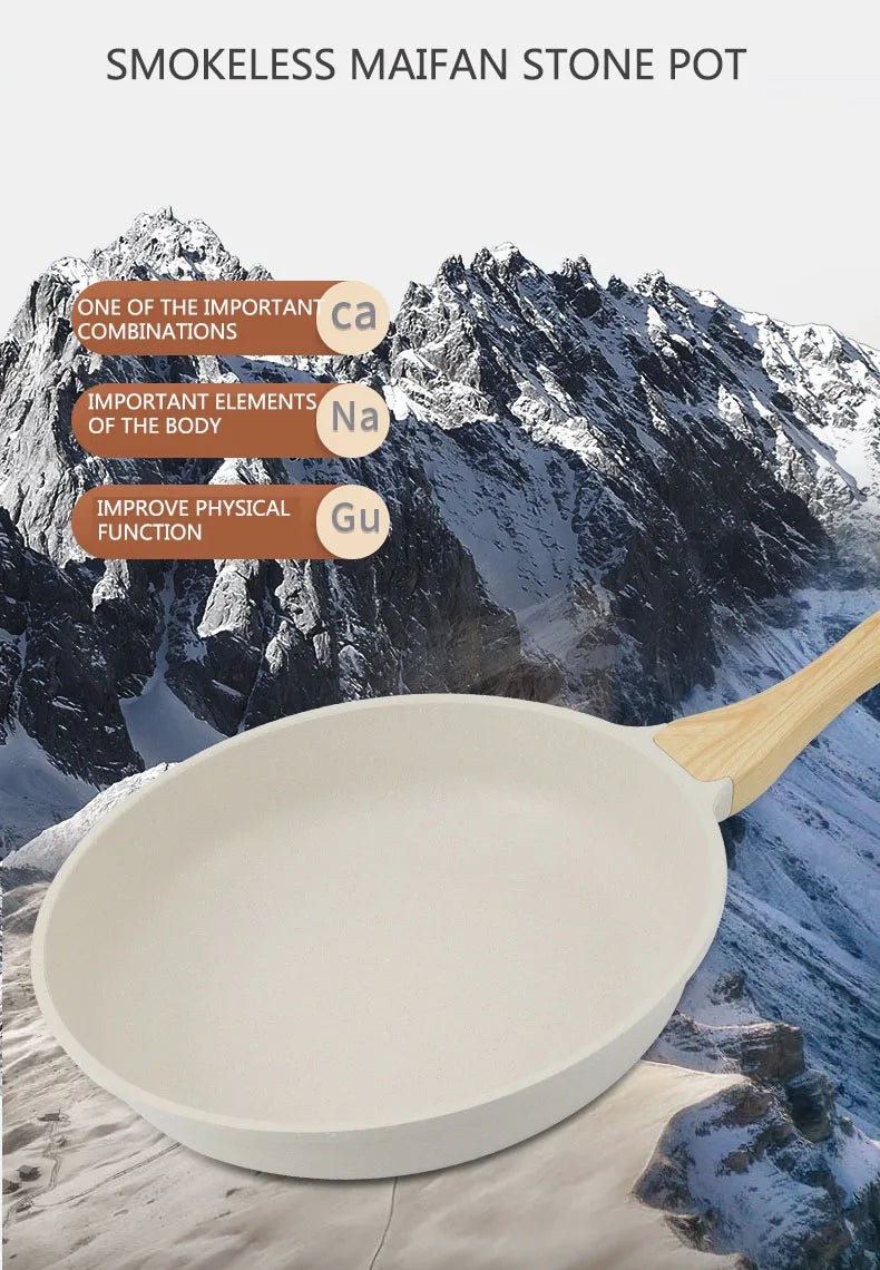 20cm Ceramic Wok Frying Pan - Non-Stick Induction Pan for Steak & Cooking