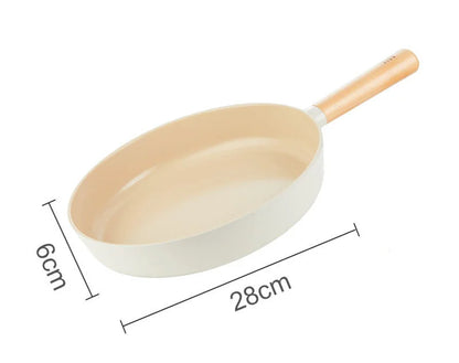 Korean Ceramic Non-Stick Wok - Milk Pot Frying Pan for Induction & Gas Stove