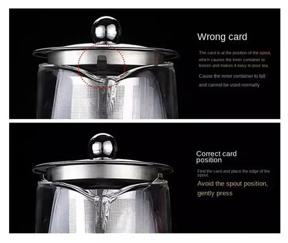 Glass Teapot with Infuser - Tea Set Kettle Maker for Loose Leaf Tea