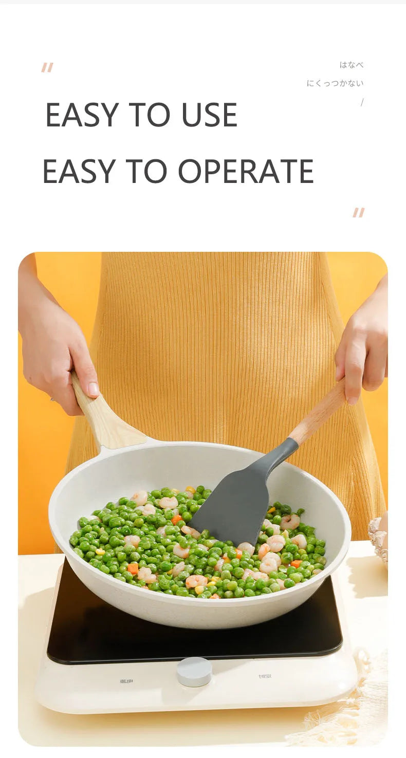 20cm Ceramic Wok Frying Pan - Non-Stick Induction Pan for Steak & Cooking