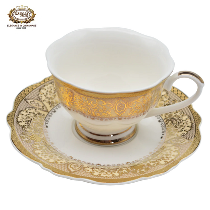 شكل عصري جديد لمجموعة عشاء من الخزف العظمي مزخرفة بالذهب من الطراز الألماني