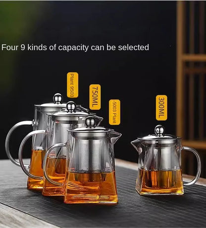 Glass Teapot with Infuser - Tea Set Kettle Maker for Loose Leaf Tea