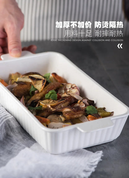 Porcelain Dishes Kitchen Accessories Bakeware Bread Pan Ceramic Baking Tray Cooking Utensils Tools Gadgets Oven