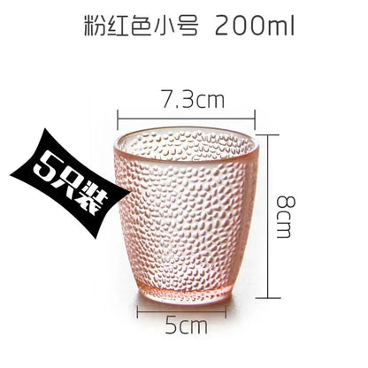 5PCS Acrylic Juice Glass Colorful Diamond Water Glass Hotel Restaurant Wine Drink Cup Home Party Supplies