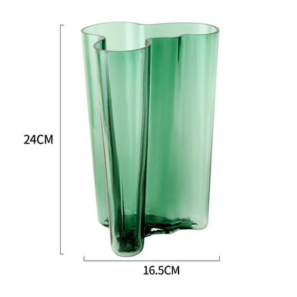 Ins Style Glass Vase Living Room Dried Flowers Glass Transparent Dill Home Decoration Accessories Wide Mouth Flower Vases