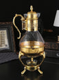 1 Set of Middle Eastern Style Arabic Coffee Pot  Set Accessible Luxury Retro Candle Heating Stove Glass Coffee Pot Gold Silver