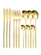 12pc Thin stainless steel cutlery set Portugal steak knife and fork dessert spoon coffee spoon