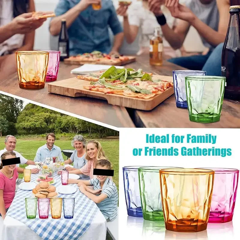 17 oz Plastic Tumblers Drinking Glasses Clear Acrylic Cups Wine Glassware Beverage Drinkware Tumbler for Poolside Party