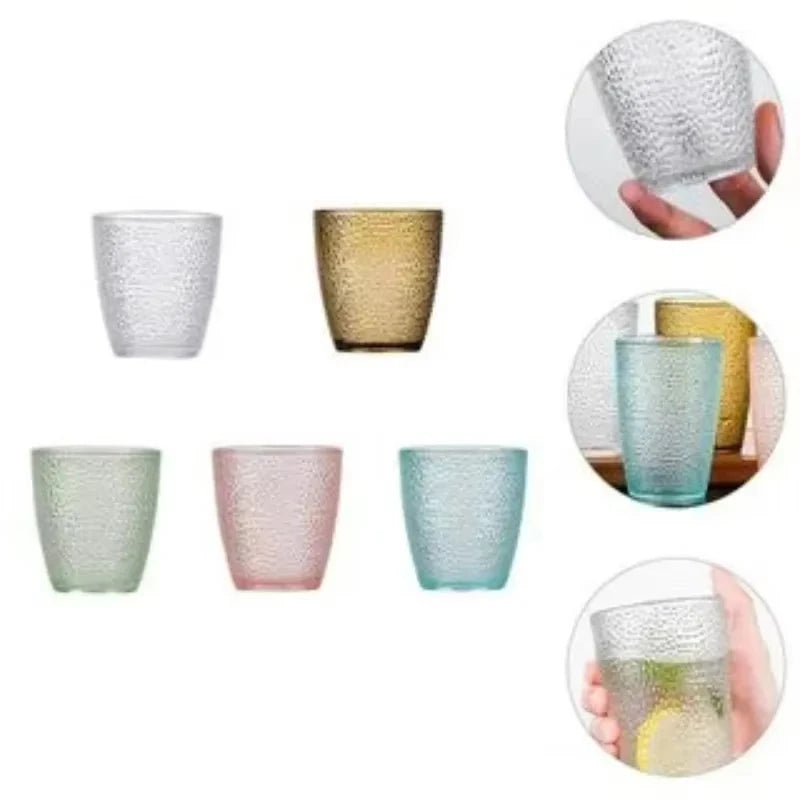 5PCS Acrylic Juice Glass Colorful Diamond Water Glass Hotel Restaurant Wine Drink Cup Home Party Supplies