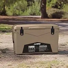 45 Quart Towable Ice Chest Cooler with Wheels - Pro Tough Roto Molded Outdoor Camping Cooler