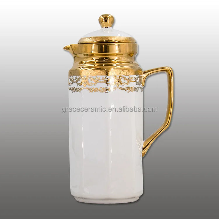 Hot Selling Gold Plated 20Pcs Indian Style Dinner Set Fine Porcelain Plate Sets Dinnerware Ceramic Dinner Gold