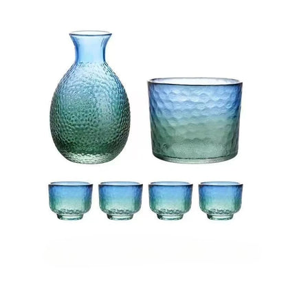 Japanese Glass Bar Sets Glass Sake Wine Set Baijiu Whisky Cocktail Set Glass Flask Barware Family Gathering Wine Glasses Gifts
