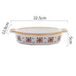 Flowers Ceramic Baking Dish with Handle - Oval Roasting Pan for Lasagna