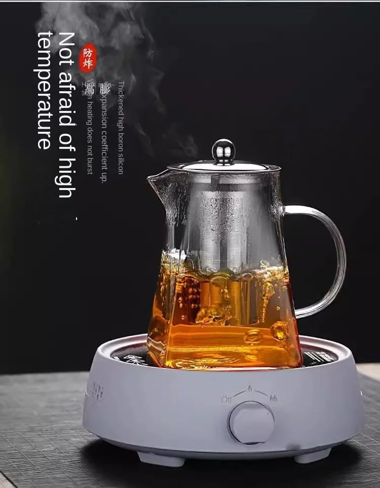 Glass Teapot with Infuser - Tea Set Kettle Maker for Loose Leaf Tea