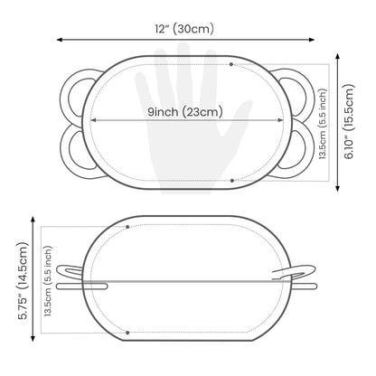 Enameled Cast Iron Dutch Oven - 9" Oval Loaf Pan for Sourdough Bread Baking