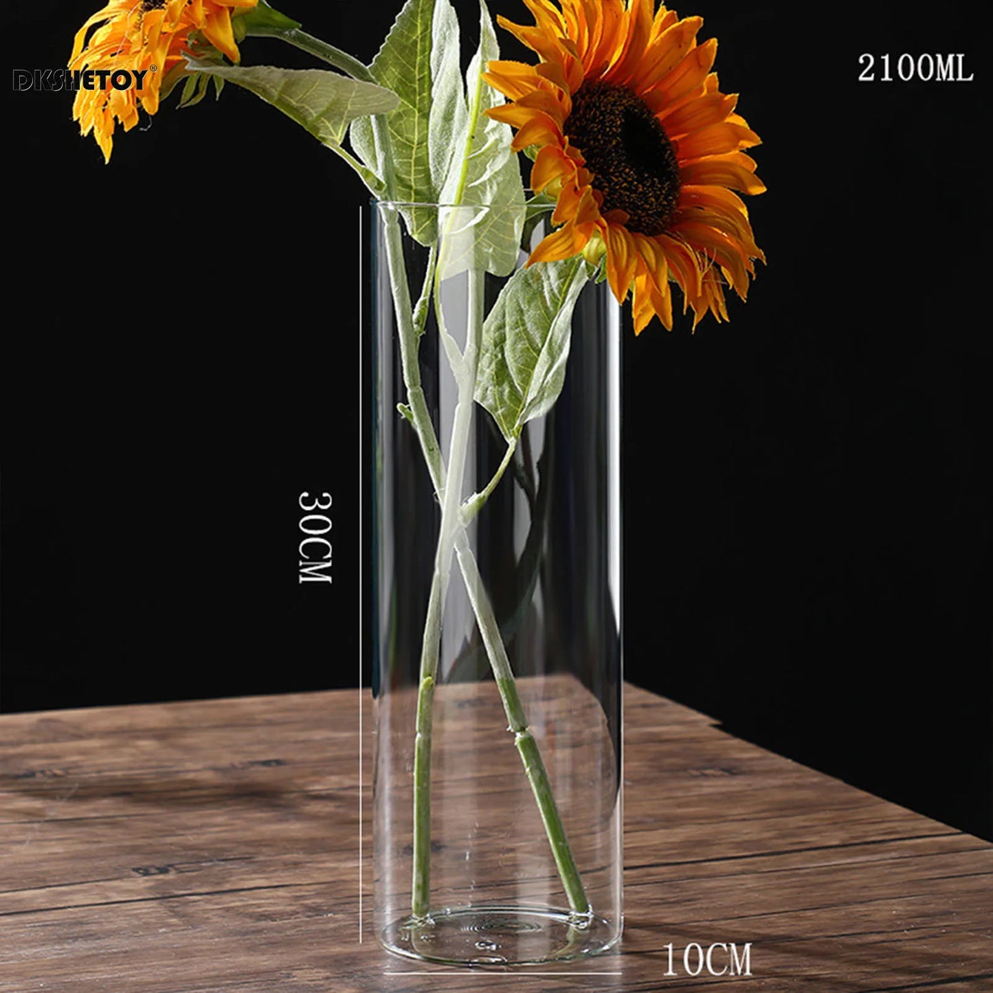 Glass Flower Vase desk decoration Modern Small Cylinder Flower Centerpiece Vases for Home Office Wedding Table