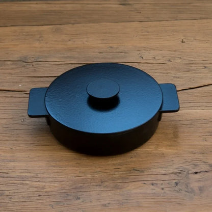 Nordic Cast Iron Enamel Pan 23-26cm - Uncoated Cookware for Soup, Stew & Seafood