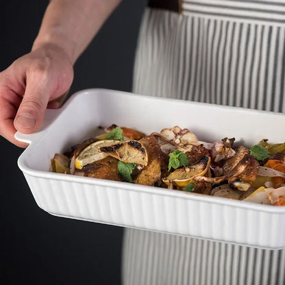 Porcelain Dishes Kitchen Accessories Bakeware Bread Pan Ceramic Baking Tray Cooking Utensils Tools Gadgets Oven