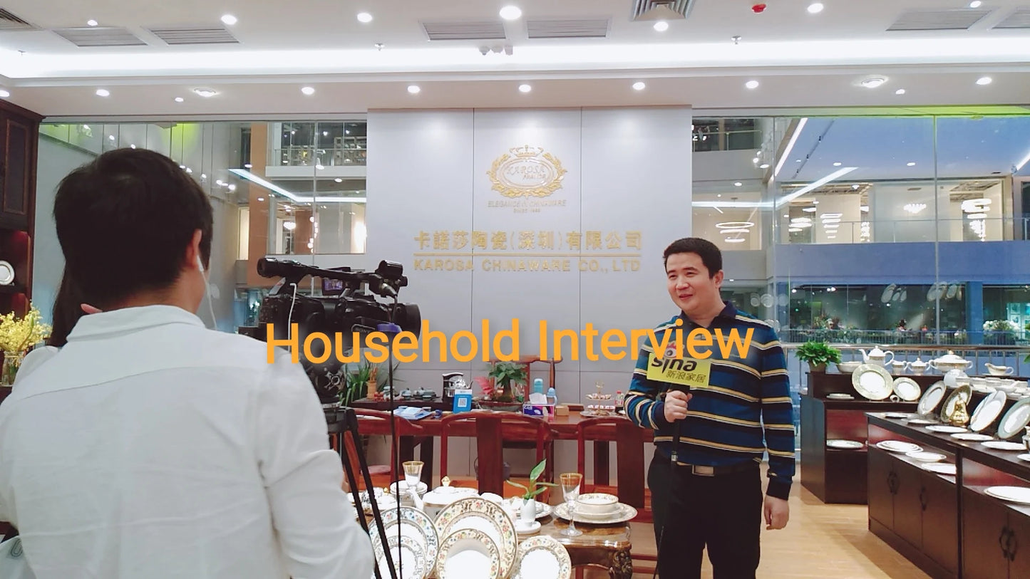 شكل عصري جديد لمجموعة عشاء من الخزف العظمي مزخرفة بالذهب من الطراز الألماني