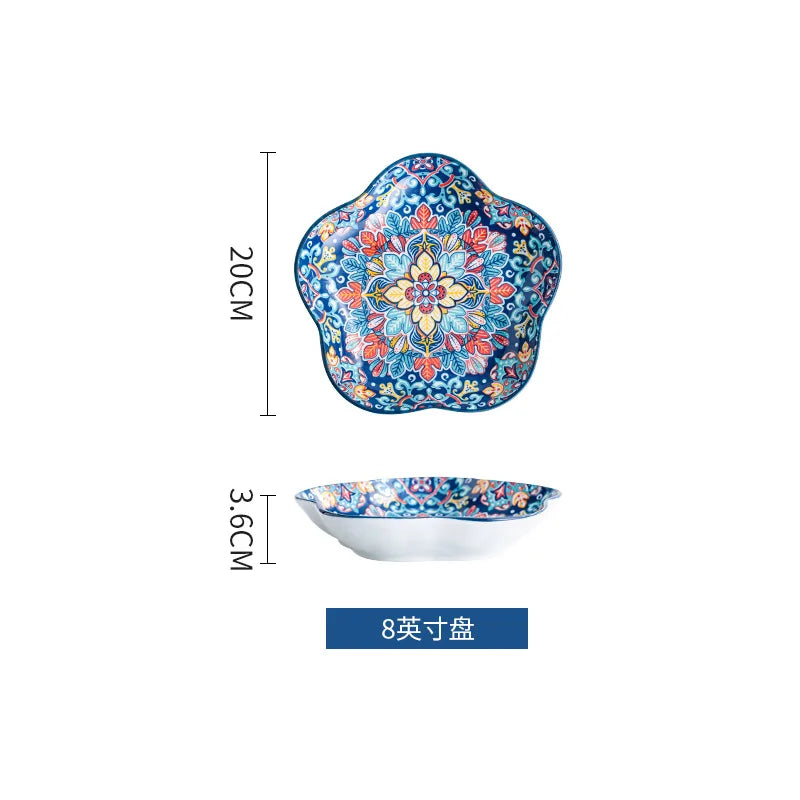 Baroque Ceramic Bowl Set - Creative Rice Soup Noodle Bowl with Handle