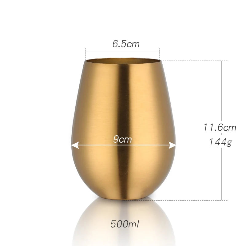 500ml Stainless Steel Beer Tumbler - Rose Gold Metal Drinking Cup for Bar & Outdoor