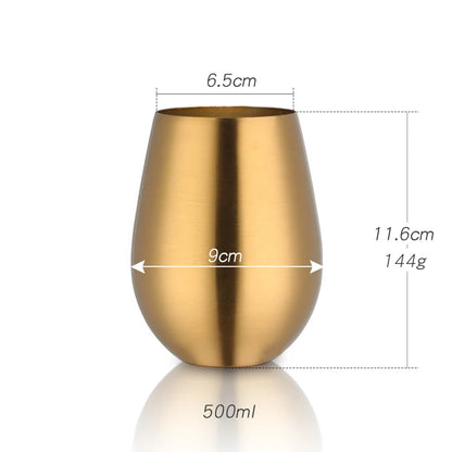 500ml Stainless Steel Beer Tumbler - Rose Gold Metal Drinking Cup for Bar & Outdoor
