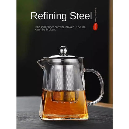 Glass Teapot with Infuser - Tea Set Kettle Maker for Loose Leaf Tea