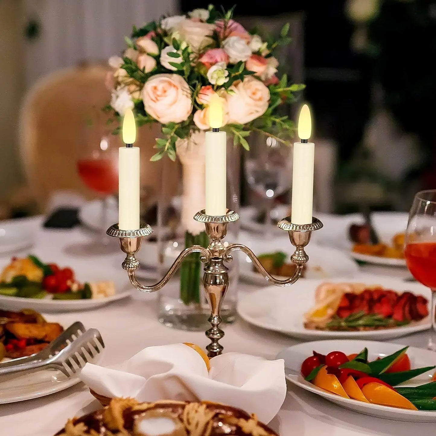 Pack of 10 LED Christmas Tree clip Candles Remote controlled w/Timer Battery Operated Flickering 3D wick Taper Candle Lighting