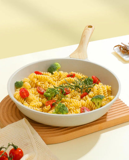 20cm Ceramic Wok Frying Pan - Non-Stick Induction Pan for Steak & Cooking