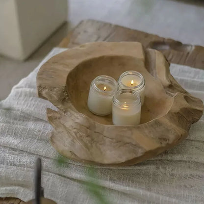 Retro Japanese Design Simple Fruit Plate Creative Porch Decoration Tray Living Room Kitchen Storage Trays Ornaments Accessories